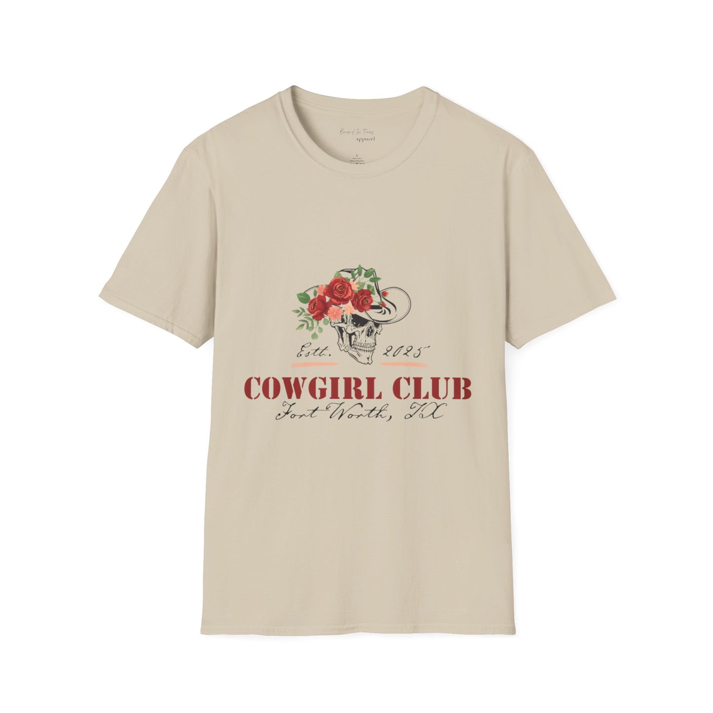 Cowgirl Club Softstyle Floral Skull Design T-Shirt