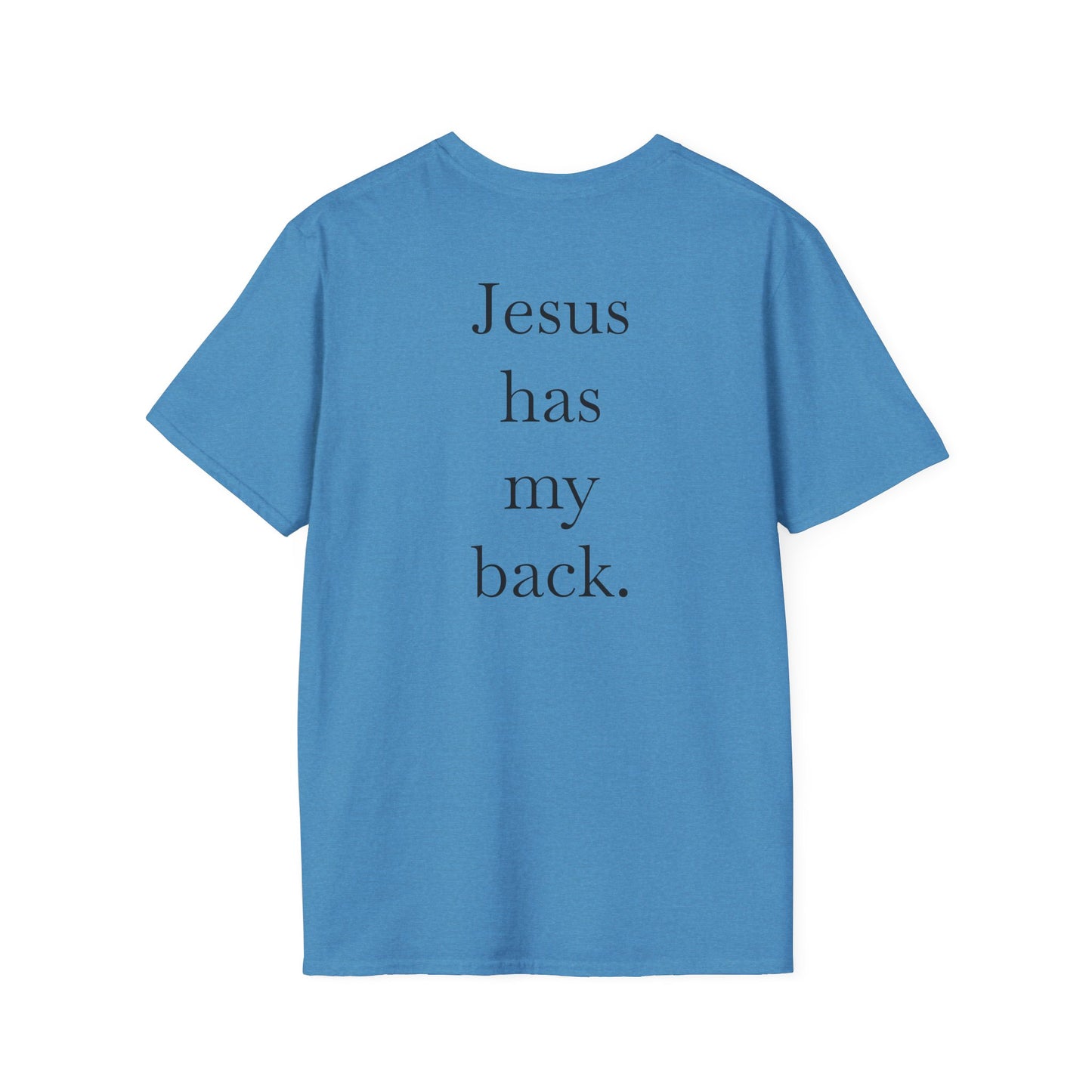 Kingdom Club Unisex Softstyle Cross T-Shirt with Cross & 'Jesus Has My Back' Design
