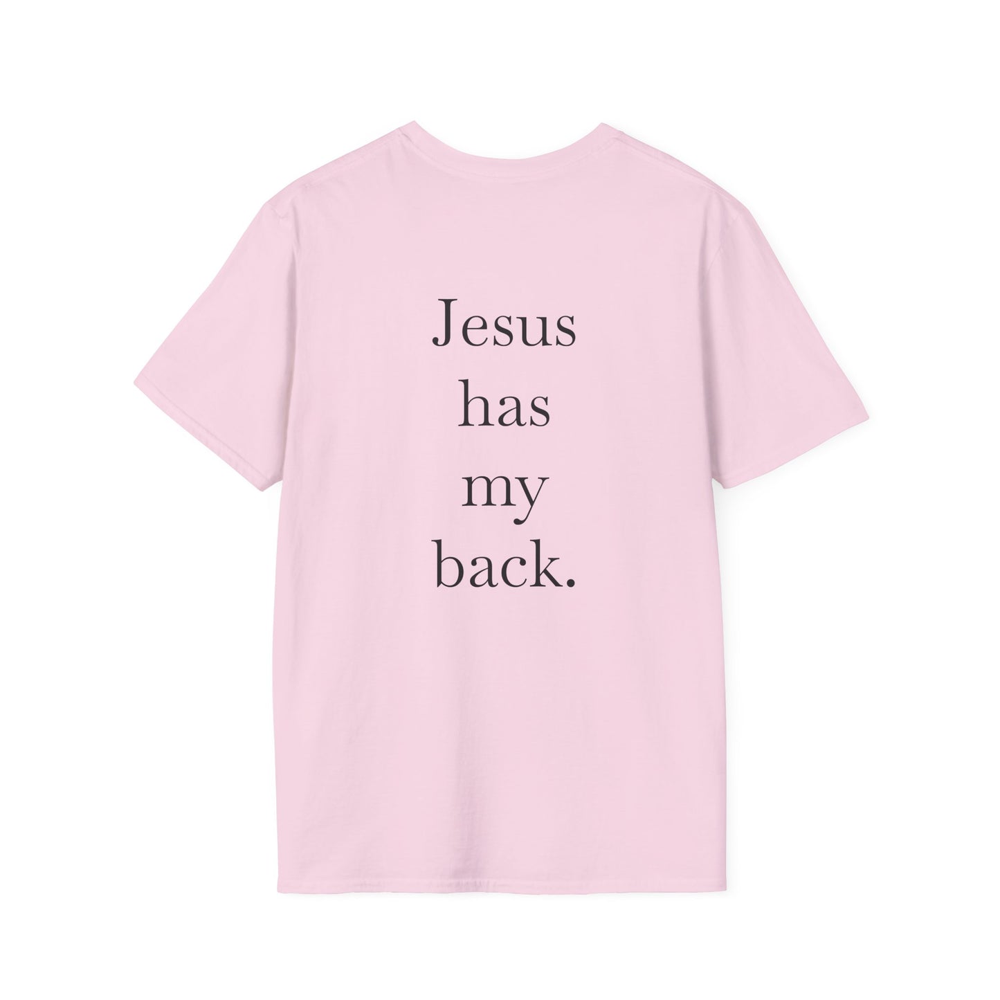 Kingdom Club Unisex Softstyle Cross T-Shirt with Cross & 'Jesus Has My Back' Design