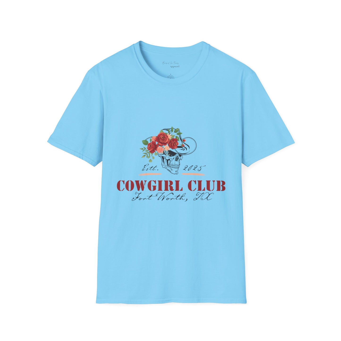 Cowgirl Club Softstyle Floral Skull Design T-Shirt