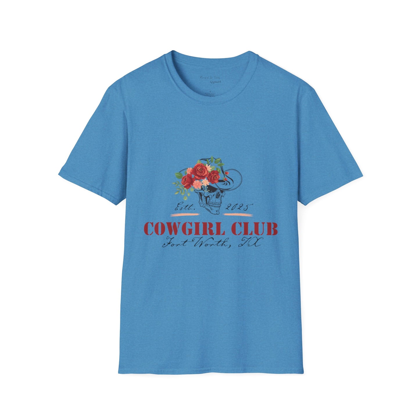 Cowgirl Club Softstyle Floral Skull Design T-Shirt