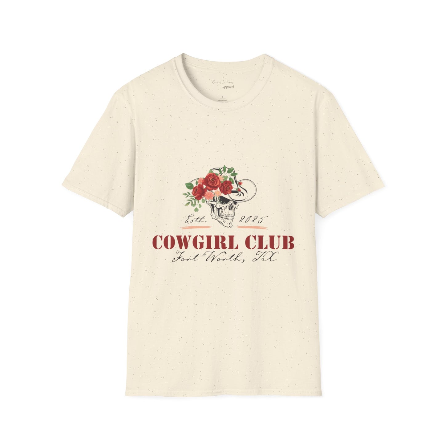 Cowgirl Club Softstyle Floral Skull Design T-Shirt