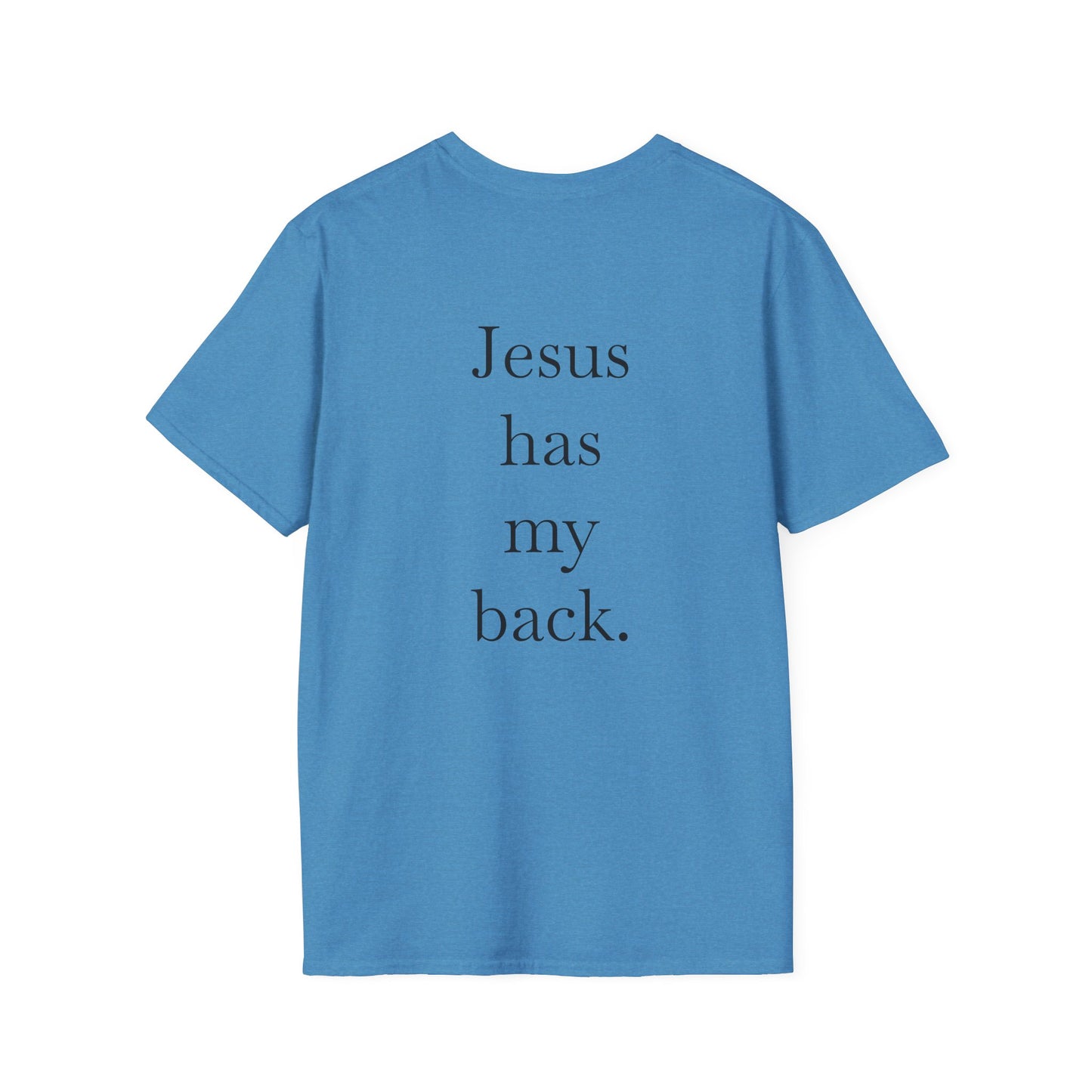 Kingdom Club Unisex Softstyle Cross T-Shirt with Cross & 'Jesus Has My Back' Design