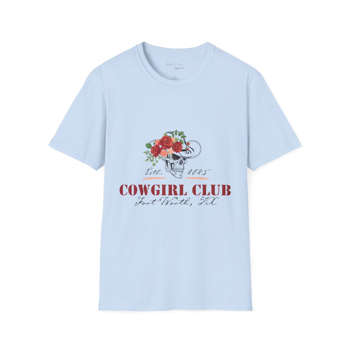 Cowgirl Club Softstyle Floral Skull Design T-Shirt