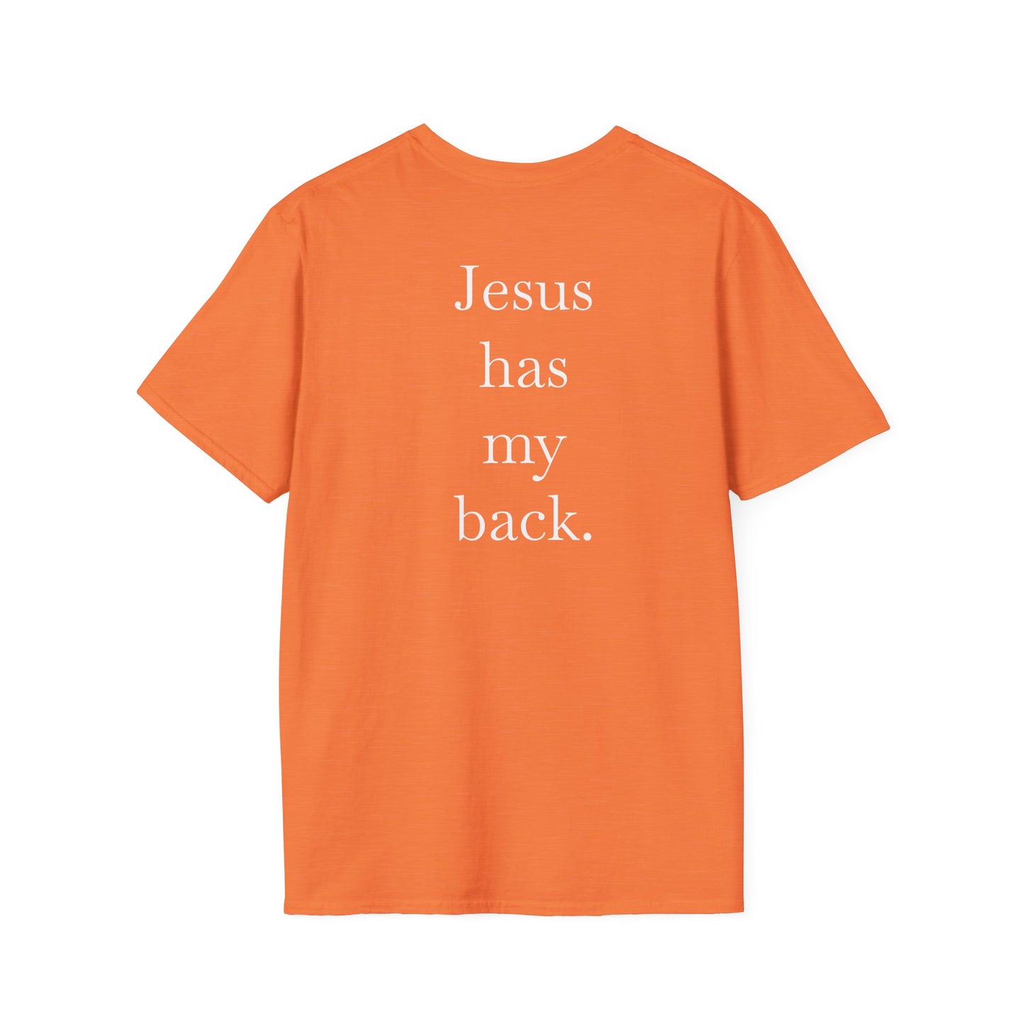 Kingdom Club Unisex Softstyle Cross T-Shirt with Cross & 'Jesus Has My Back' Design