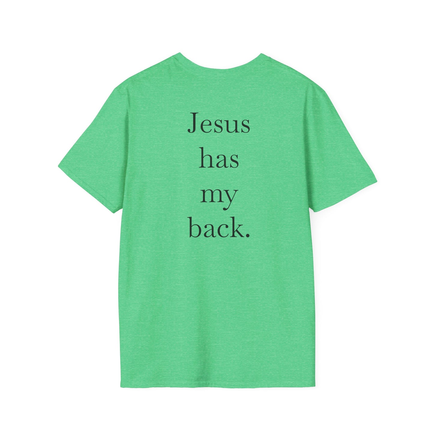 Kingdom Club Unisex Softstyle Cross T-Shirt with Cross & 'Jesus Has My Back' Design