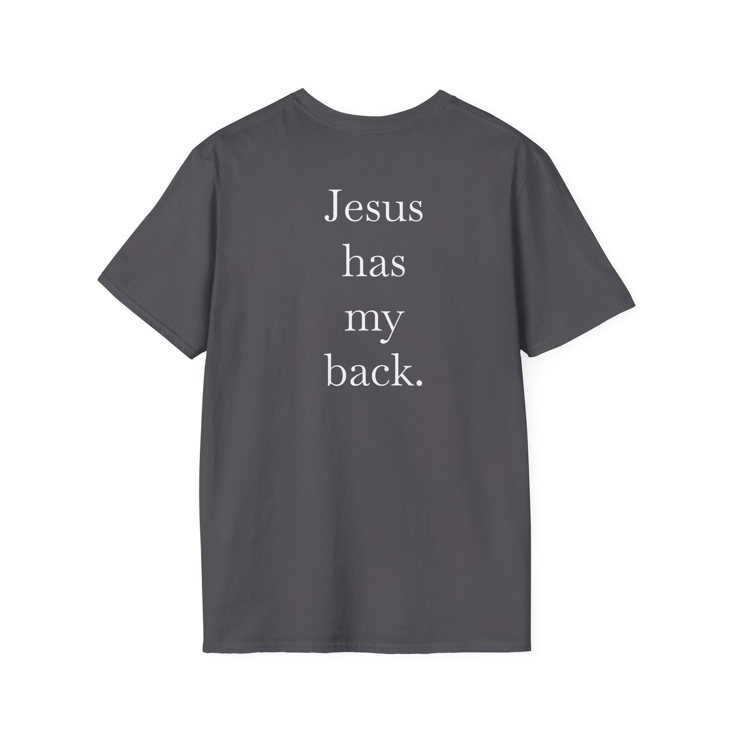 Kingdom Club Unisex Softstyle Cross T-Shirt with Cross & 'Jesus Has My Back' Design