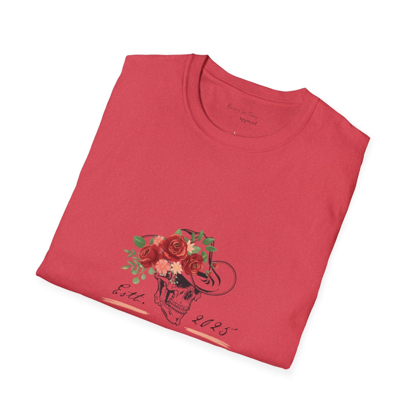 Cowgirl Club Softstyle Floral Skull Design T-Shirt