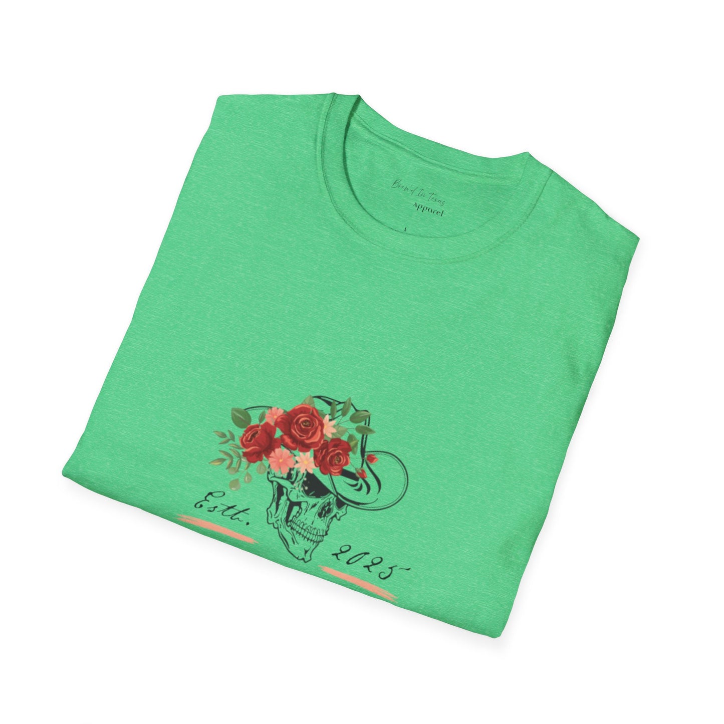 Cowgirl Club Softstyle Floral Skull Design T-Shirt