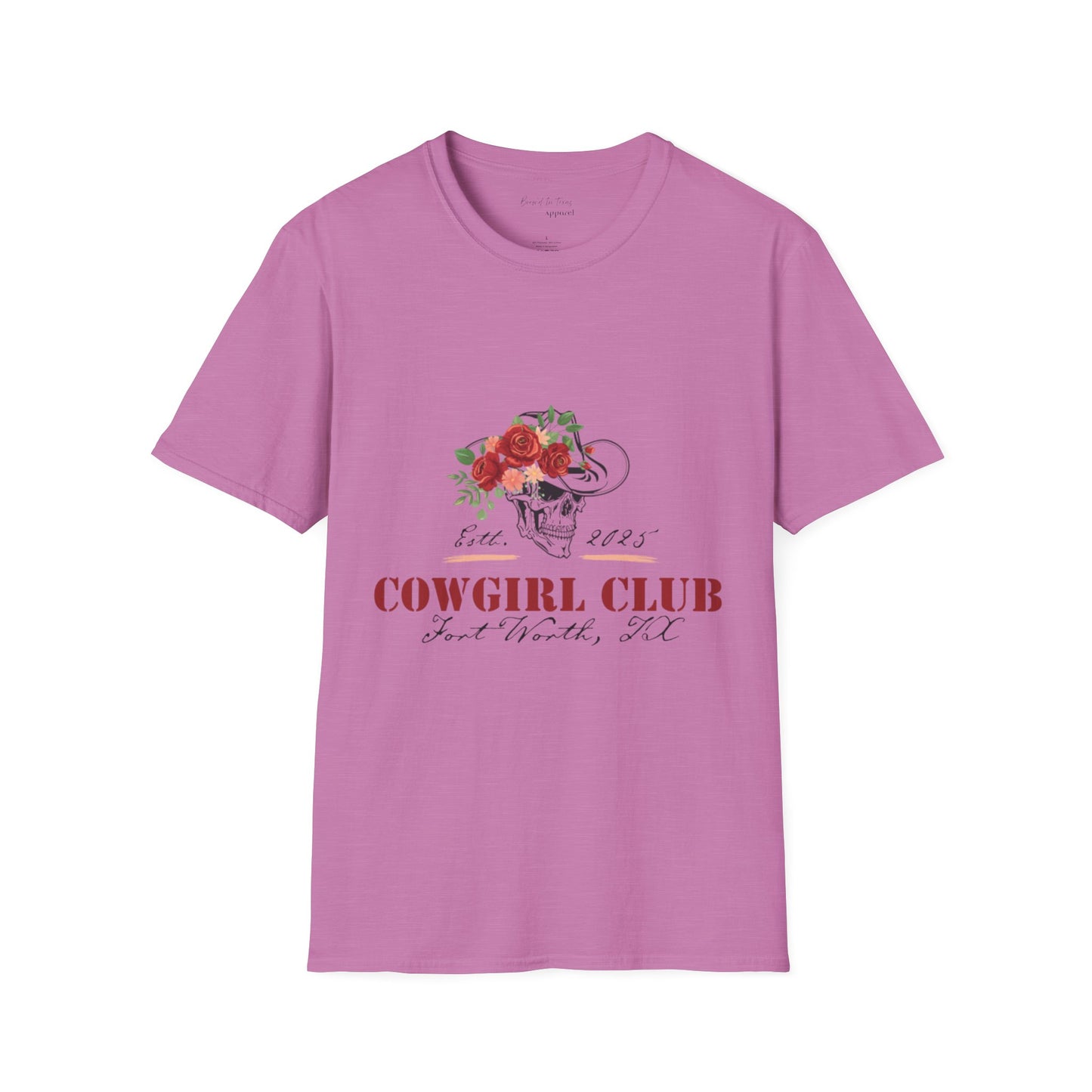 Cowgirl Club Softstyle Floral Skull Design T-Shirt