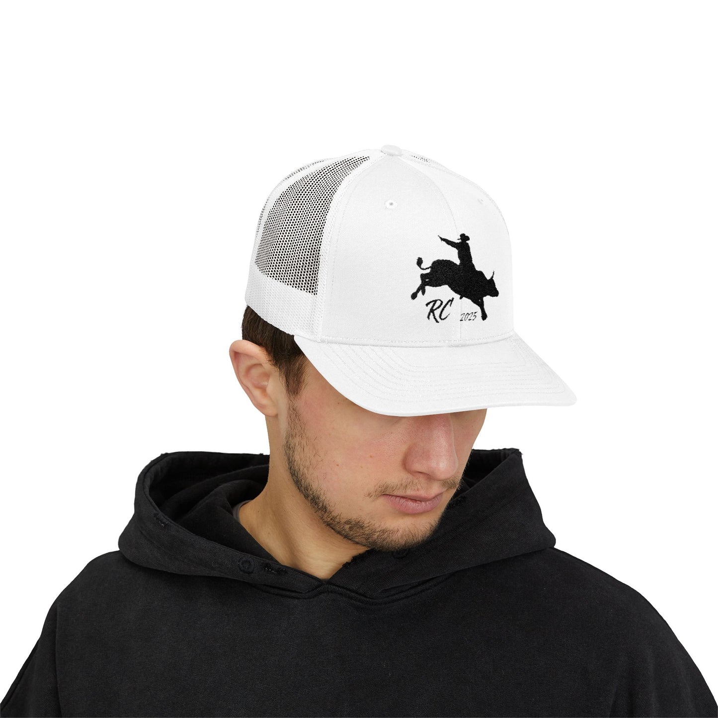 Rodeo Snapback Trucker Cap with Bull Riding Design