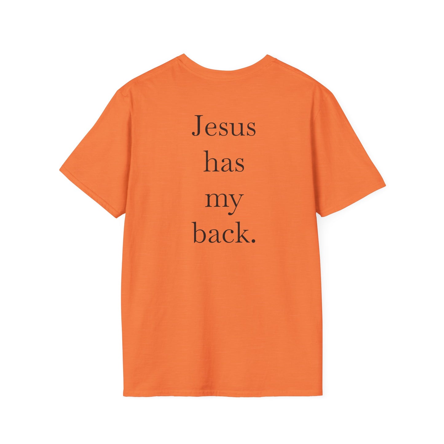 Kingdom Club Unisex Softstyle Cross T-Shirt with Cross & 'Jesus Has My Back' Design