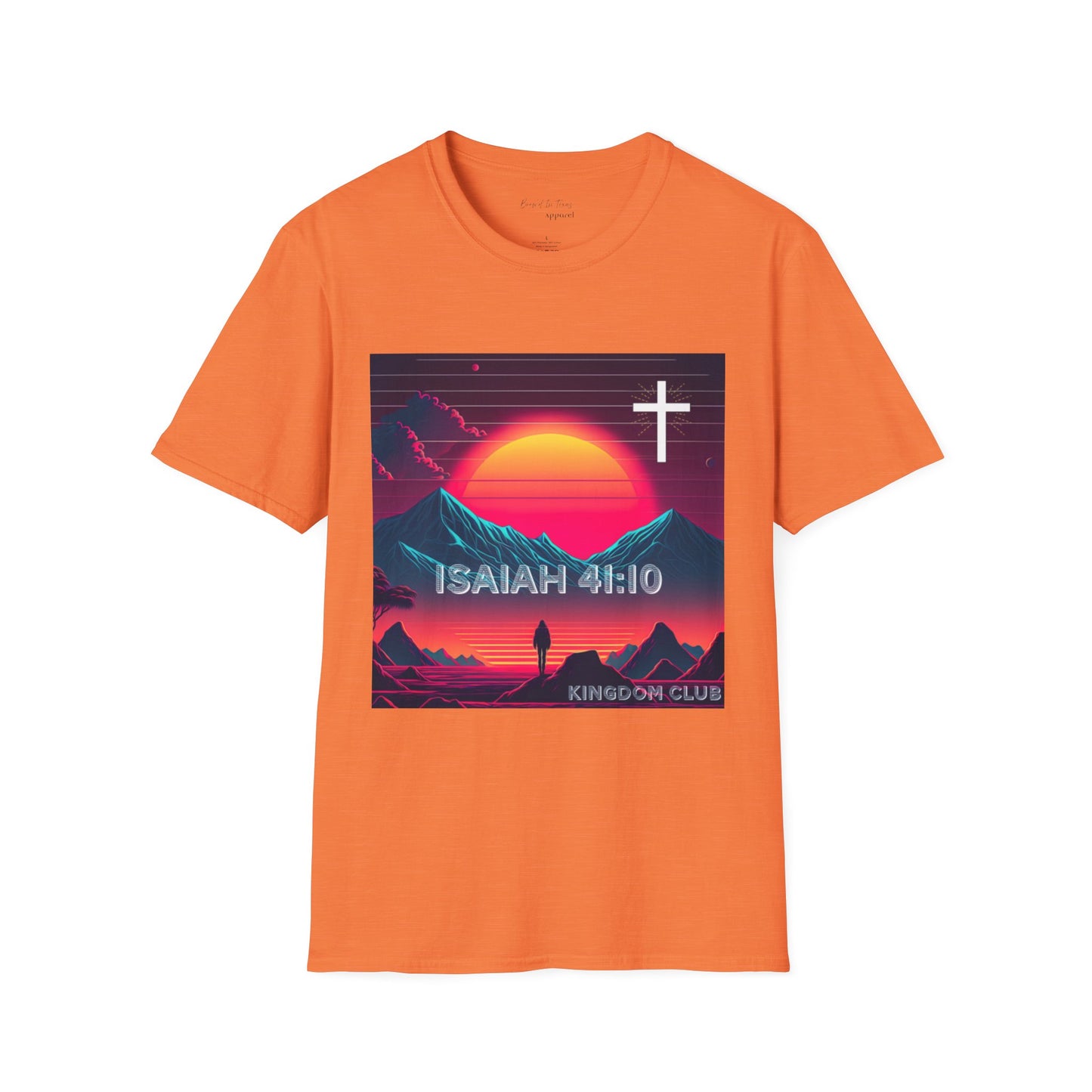 Kingdom Club Isaiah 41:10 Unisex Softstyle T-Shirt - Vibrant Mountain Design