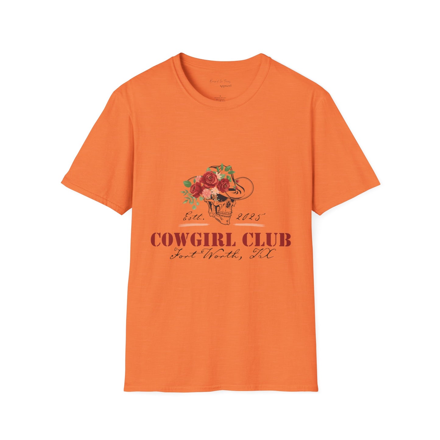 Cowgirl Club Softstyle Floral Skull Design T-Shirt