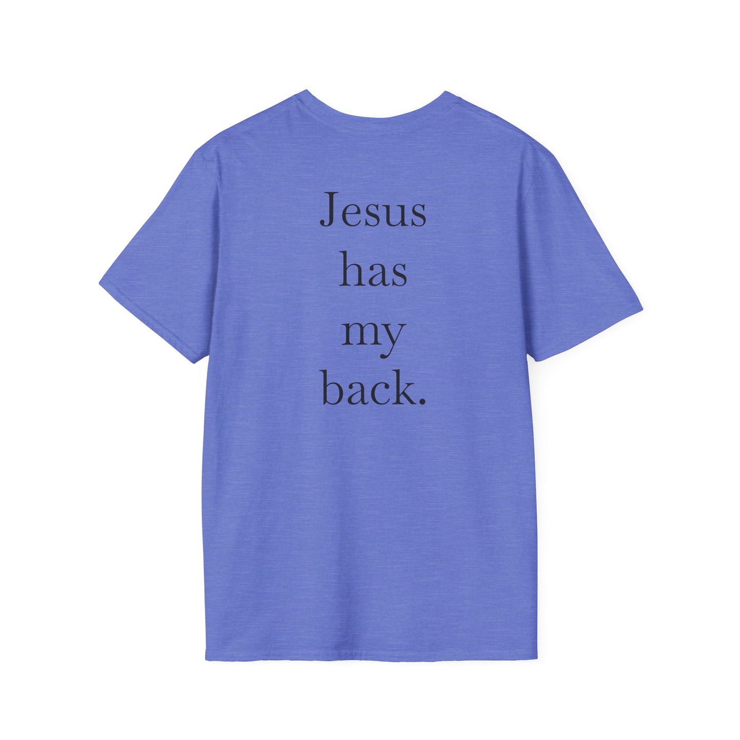Kingdom Club Unisex Softstyle Cross T-Shirt with Cross & 'Jesus Has My Back' Design