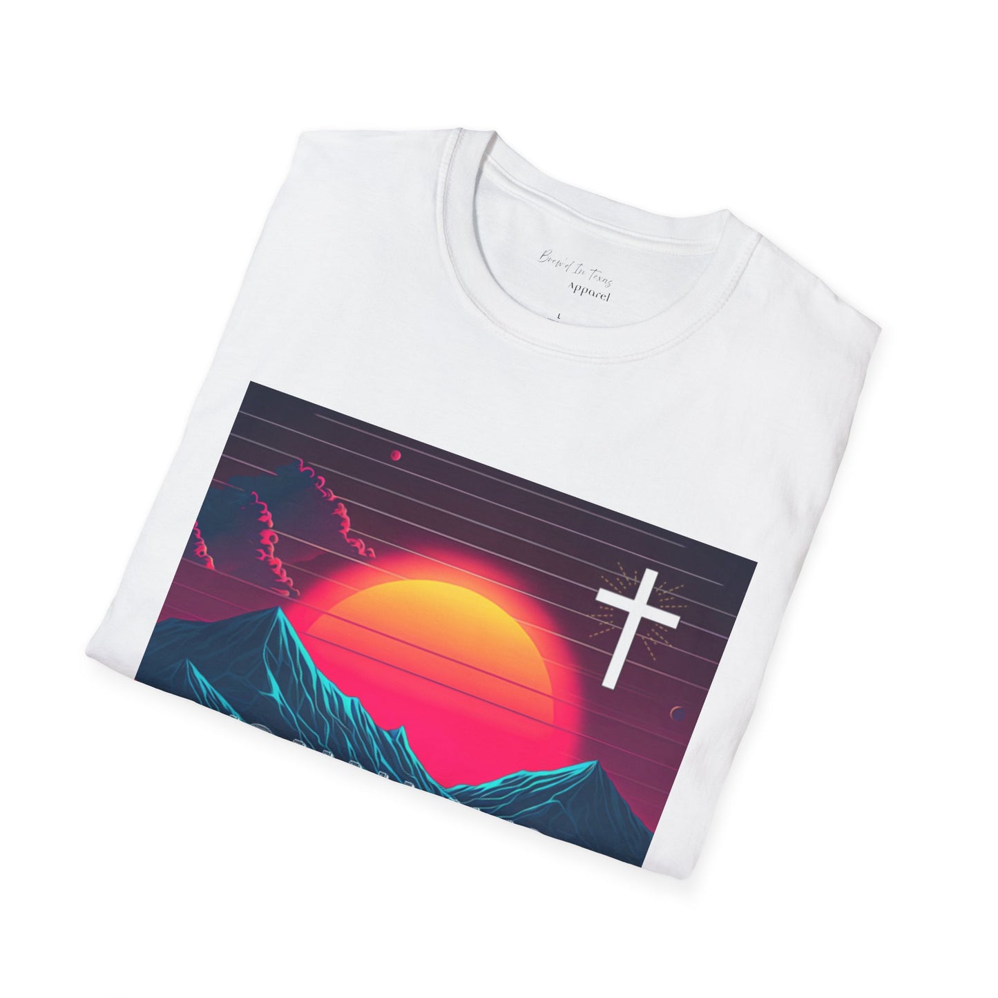 Kingdom Club Isaiah 41:10 Unisex Softstyle T-Shirt - Vibrant Mountain Design