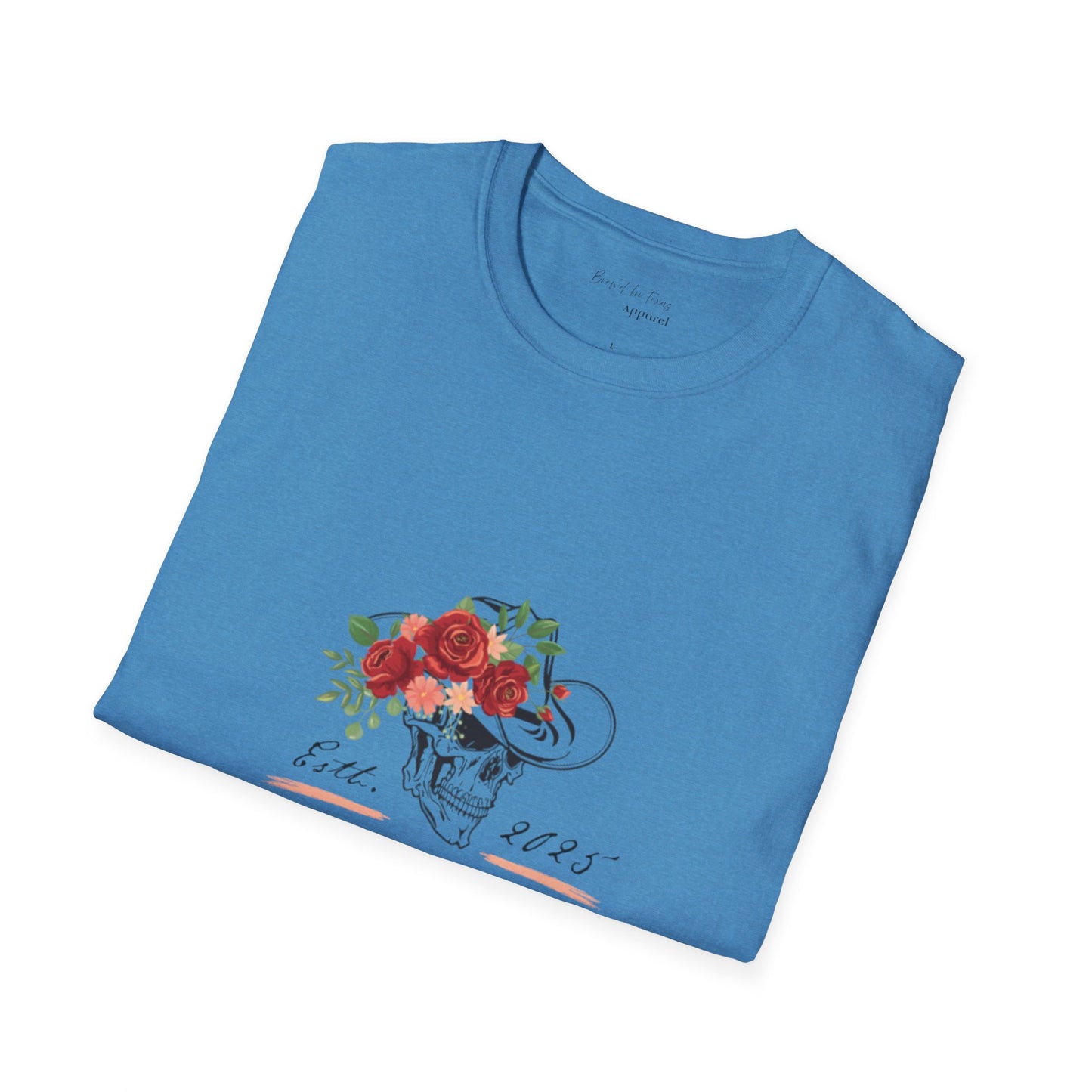 Cowgirl Club Softstyle Floral Skull Design T-Shirt