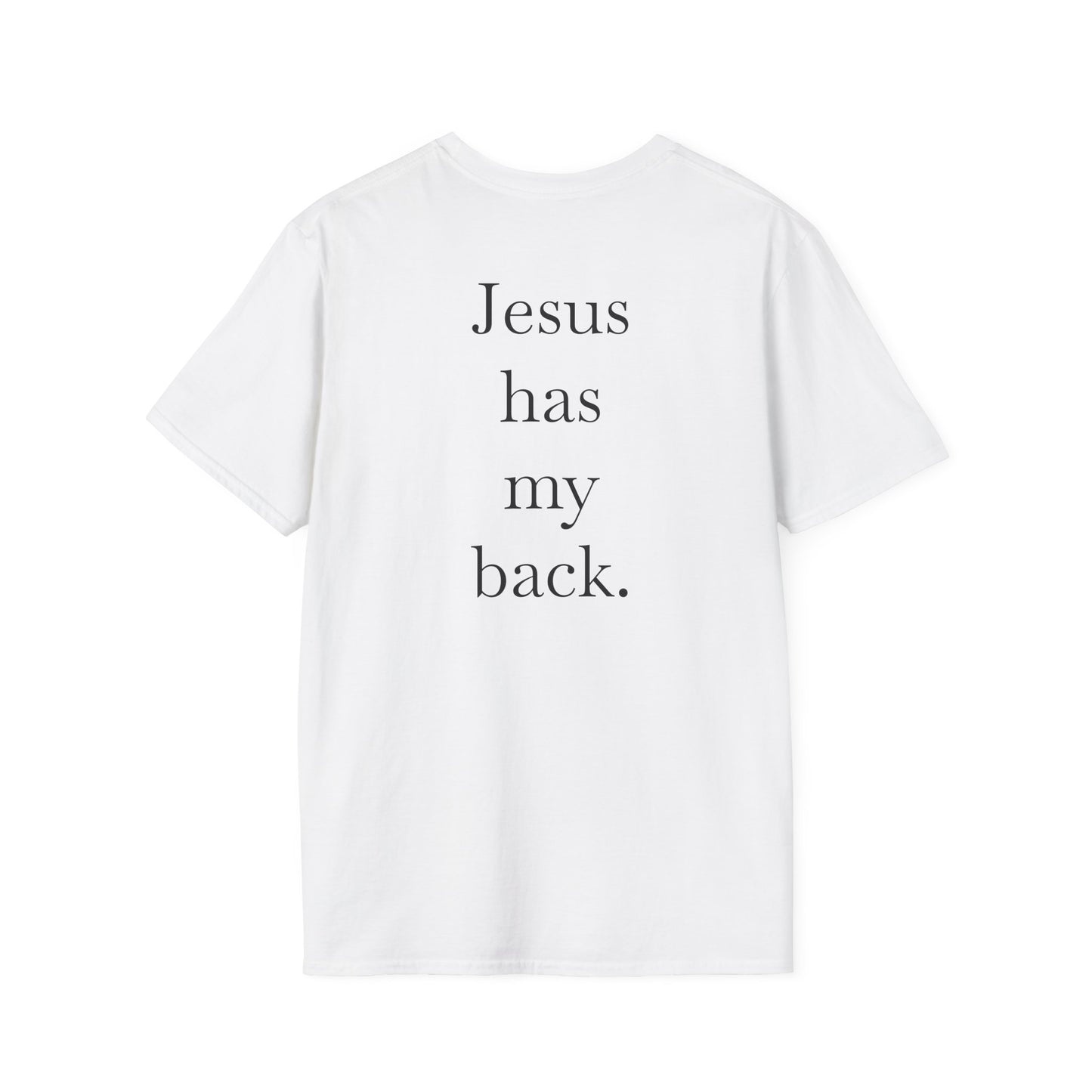 Kingdom Club Unisex Softstyle Cross T-Shirt with Cross & 'Jesus Has My Back' Design