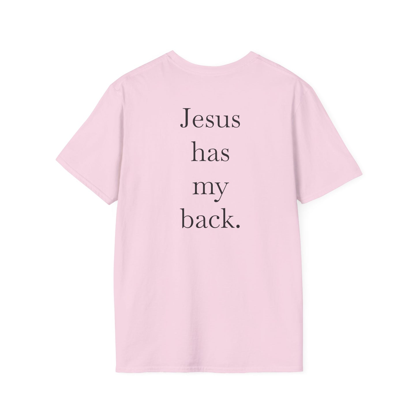 Kingdom Club Unisex Softstyle Cross T-Shirt with Cross & 'Jesus Has My Back' Design