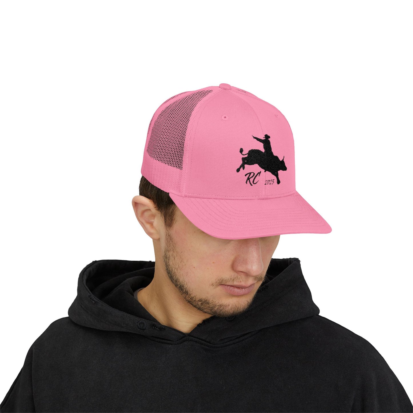 Rodeo Snapback Trucker Cap with Bull Riding Design