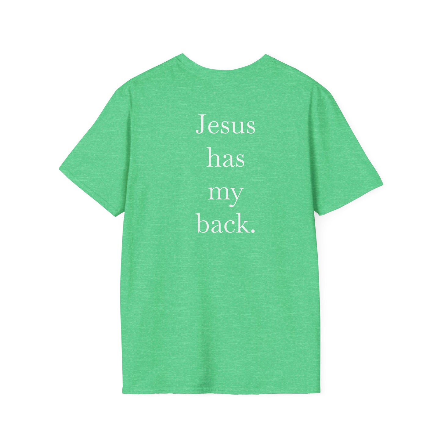 Kingdom Club Unisex Softstyle Cross T-Shirt with Cross & 'Jesus Has My Back' Design