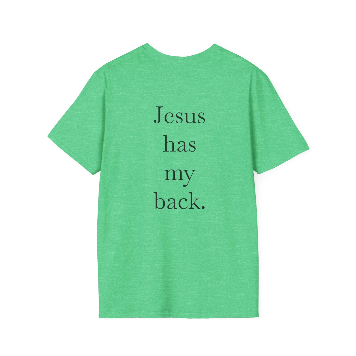 Kingdom Club Unisex Softstyle Cross T-Shirt with Cross & 'Jesus Has My Back' Design
