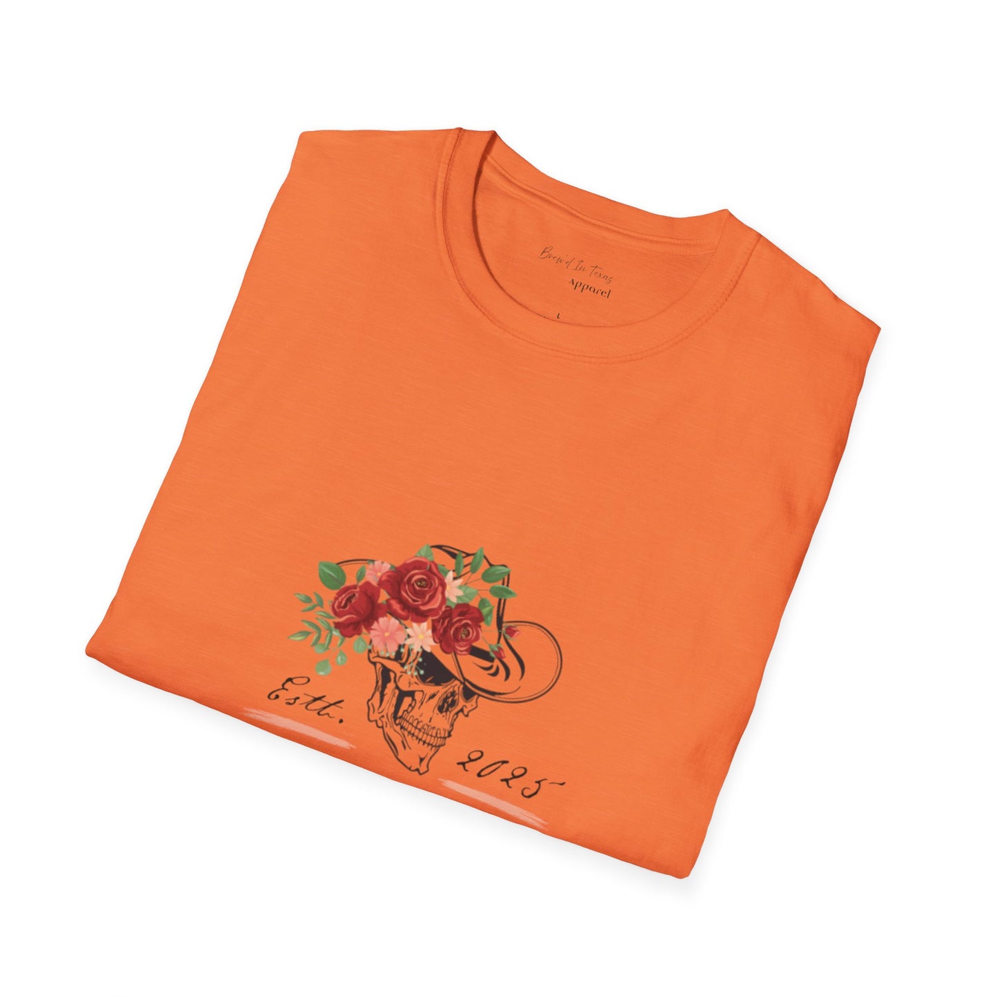 Cowgirl Club Softstyle Floral Skull Design T-Shirt