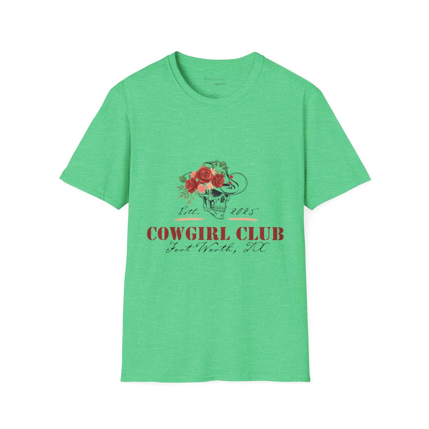 Cowgirl Club Softstyle Floral Skull Design T-Shirt