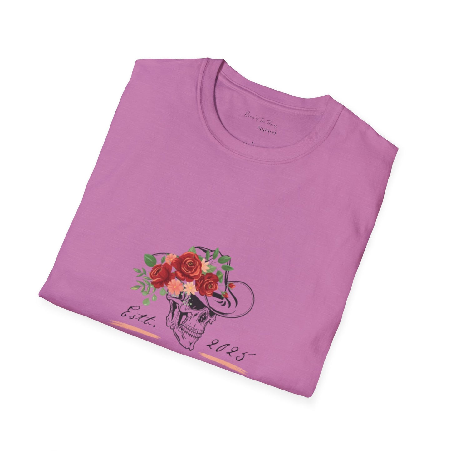 Cowgirl Club Softstyle Floral Skull Design T-Shirt