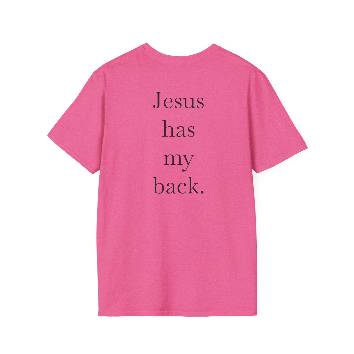 Kingdom Club Unisex Softstyle Cross T-Shirt with Cross & 'Jesus Has My Back' Design