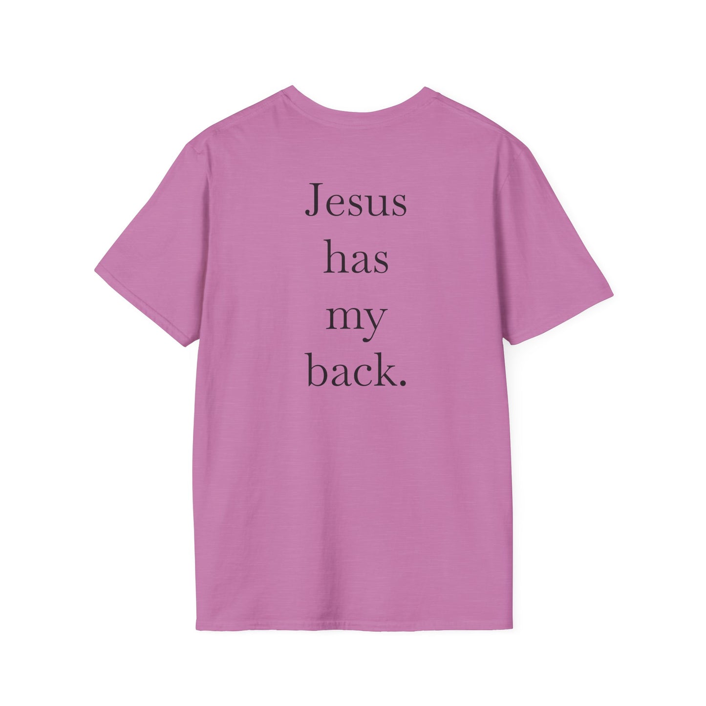 Kingdom Club Unisex Softstyle Cross T-Shirt with Cross & 'Jesus Has My Back' Design