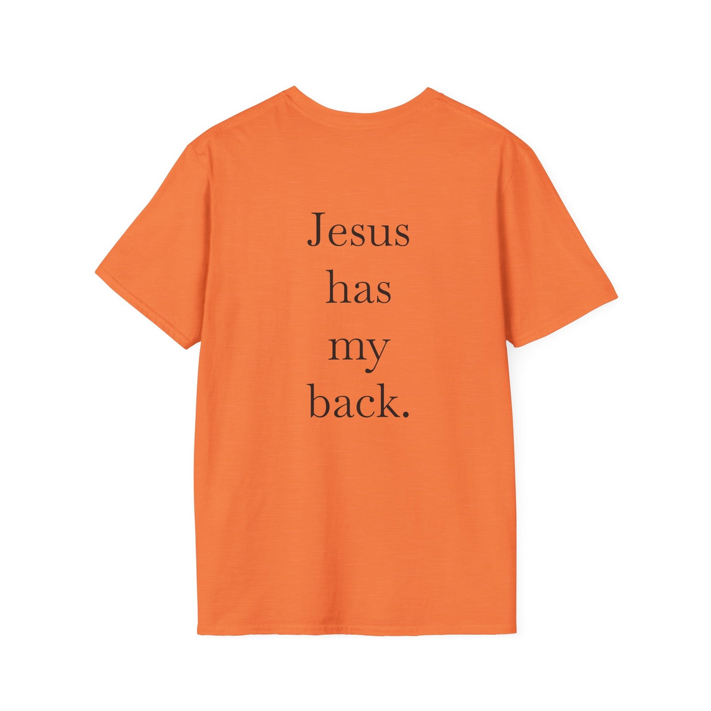 Kingdom Club Unisex Softstyle Cross T-Shirt with Cross & 'Jesus Has My Back' Design