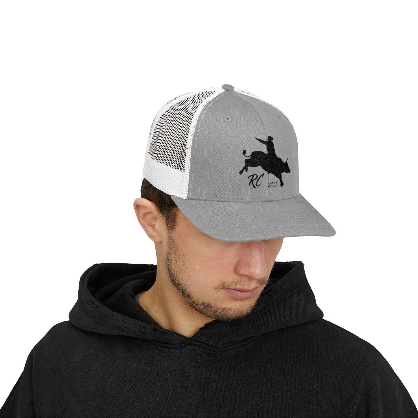 Rodeo Snapback Trucker Cap with Bull Riding Design