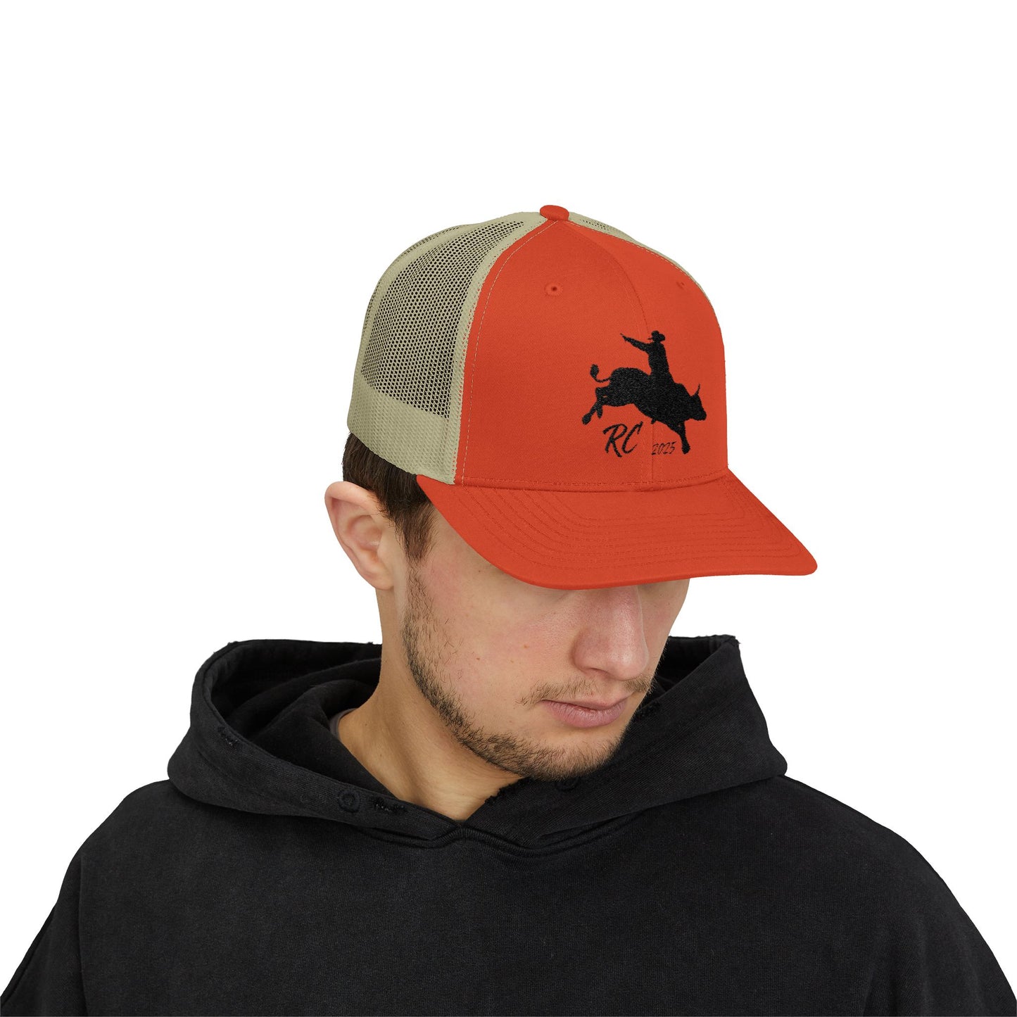 Rodeo Snapback Trucker Cap with Bull Riding Design
