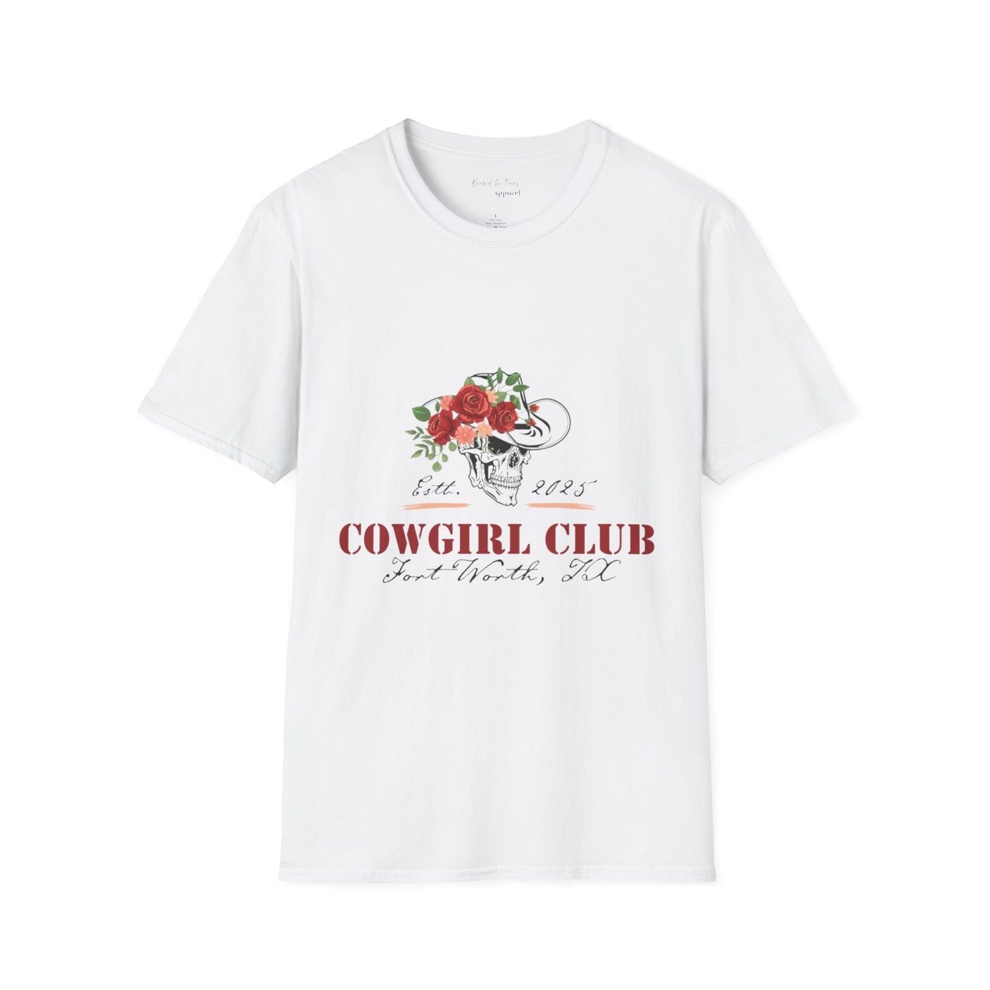 Cowgirl Club Softstyle  Floral Skull Design T-Shirt