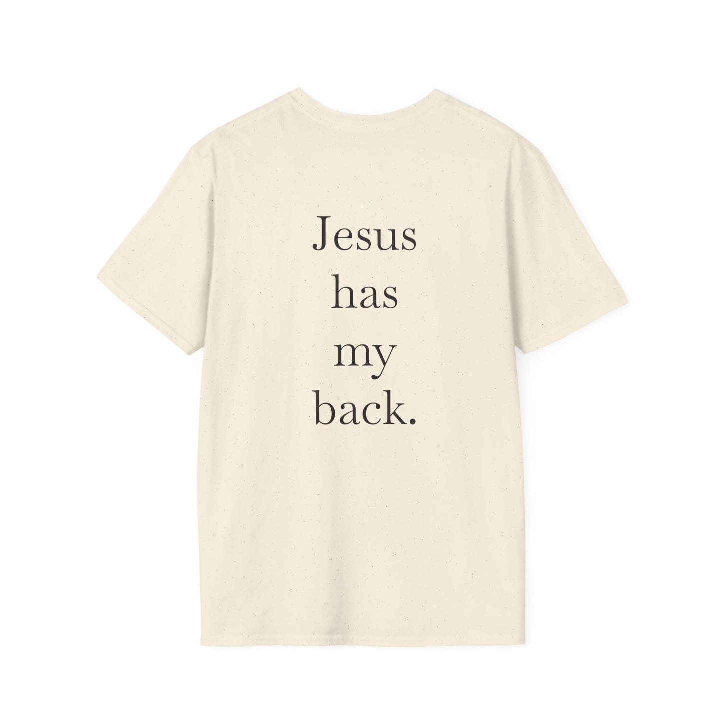 Kingdom Club Unisex Softstyle Cross T-Shirt with Cross & 'Jesus Has My Back' Design