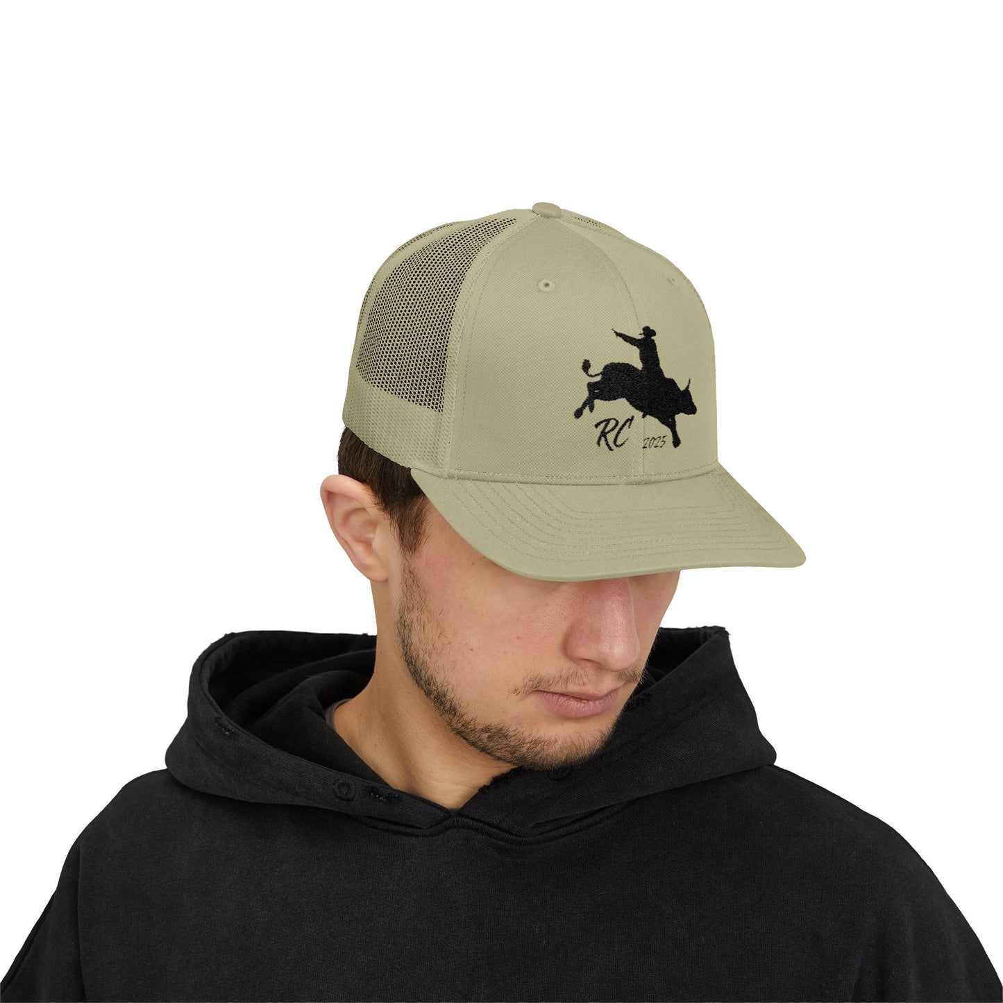 Rodeo Snapback Trucker Cap with Bull Riding Design
