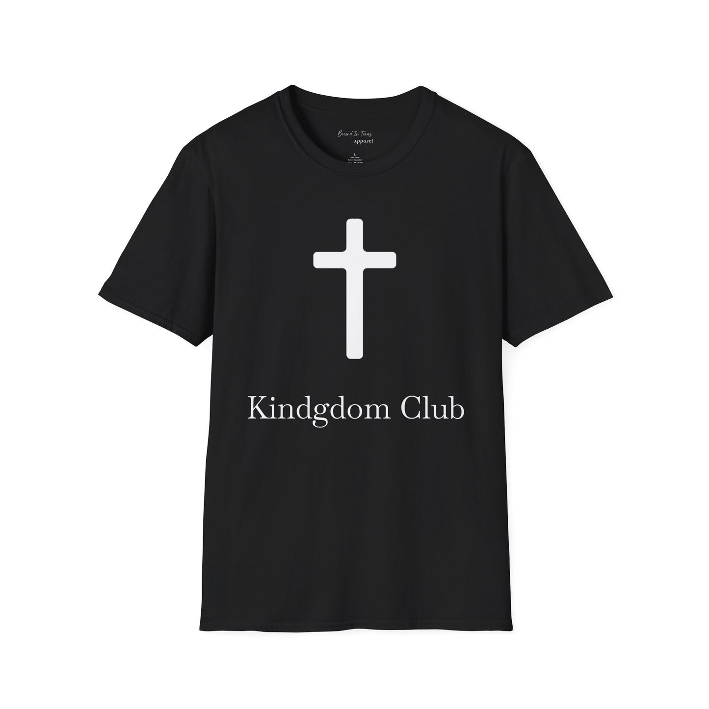 Kingdom Club Unisex Softstyle Cross T-Shirt with Cross & 'Jesus Has My Back' Design
