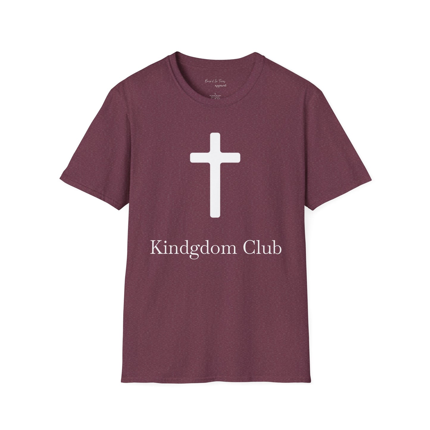 Kingdom Club Unisex Softstyle Cross T-Shirt with Cross & 'Jesus Has My Back' Design