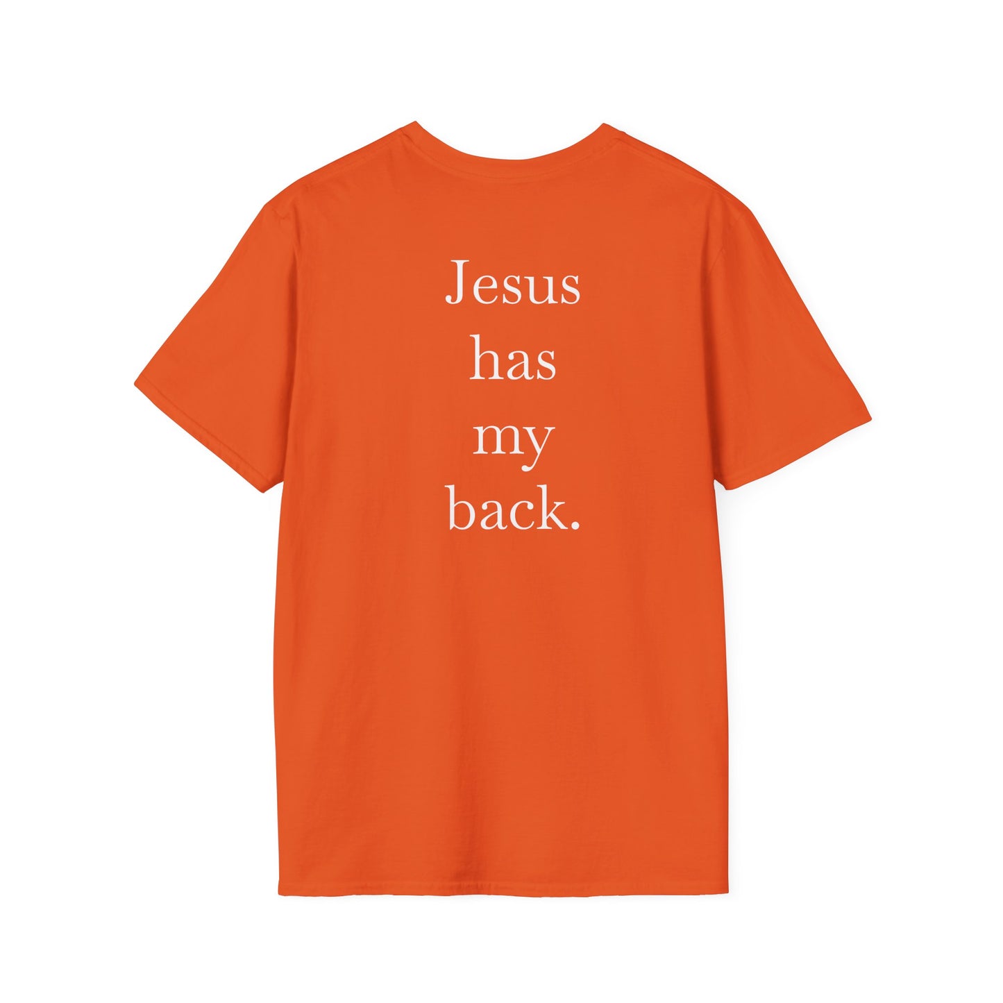 Kingdom Club Unisex Softstyle Cross T-Shirt with Cross & 'Jesus Has My Back' Design
