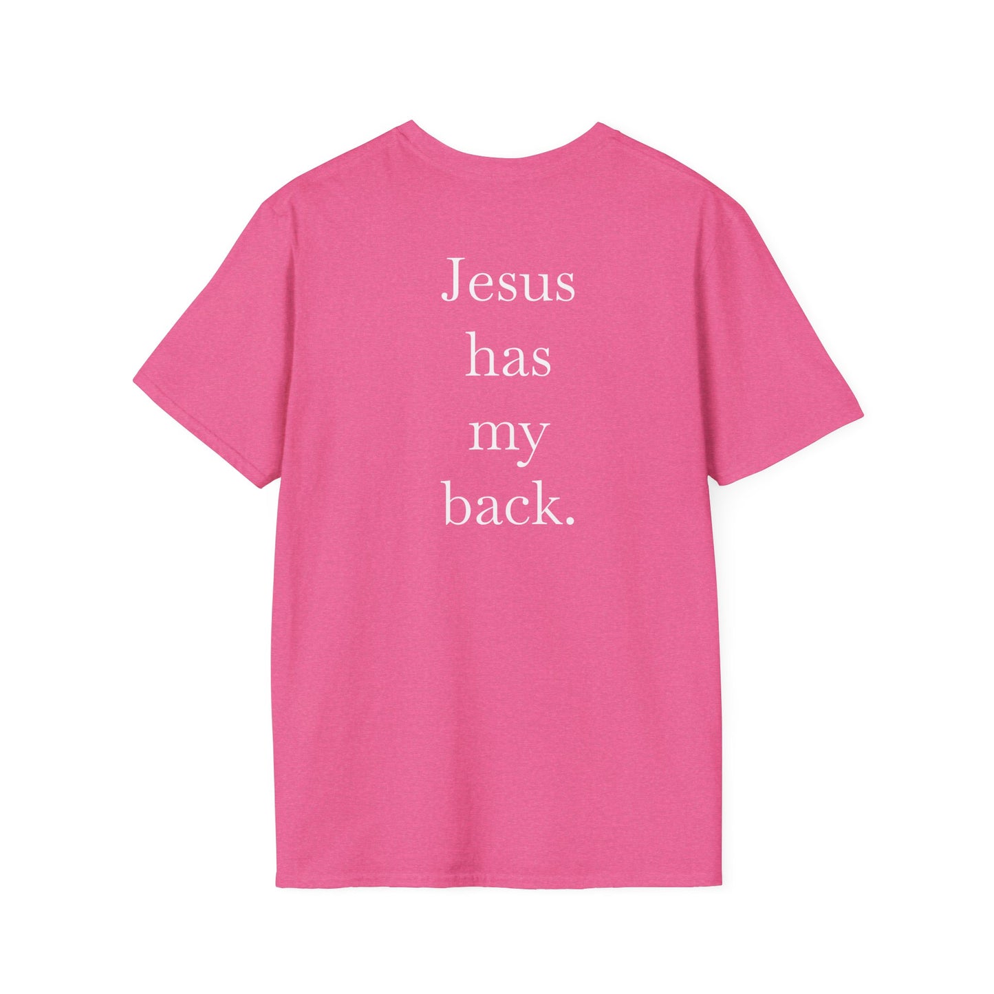 Kingdom Club Unisex Softstyle Cross T-Shirt with Cross & 'Jesus Has My Back' Design