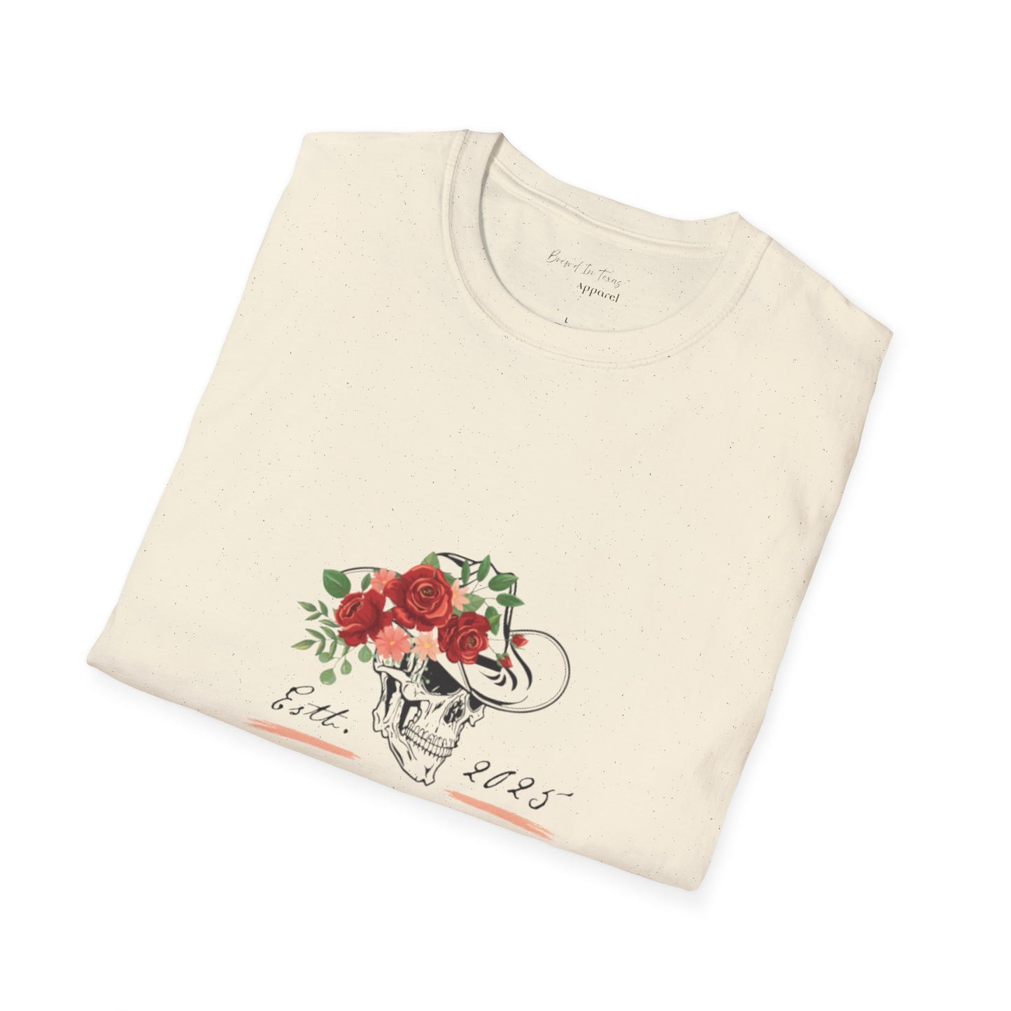 Cowgirl Club Softstyle  Floral Skull Design T-Shirt