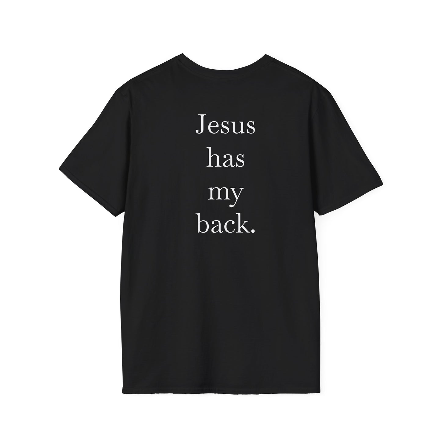 Kingdom Club Unisex Softstyle Cross T-Shirt with Cross & 'Jesus Has My Back' Design