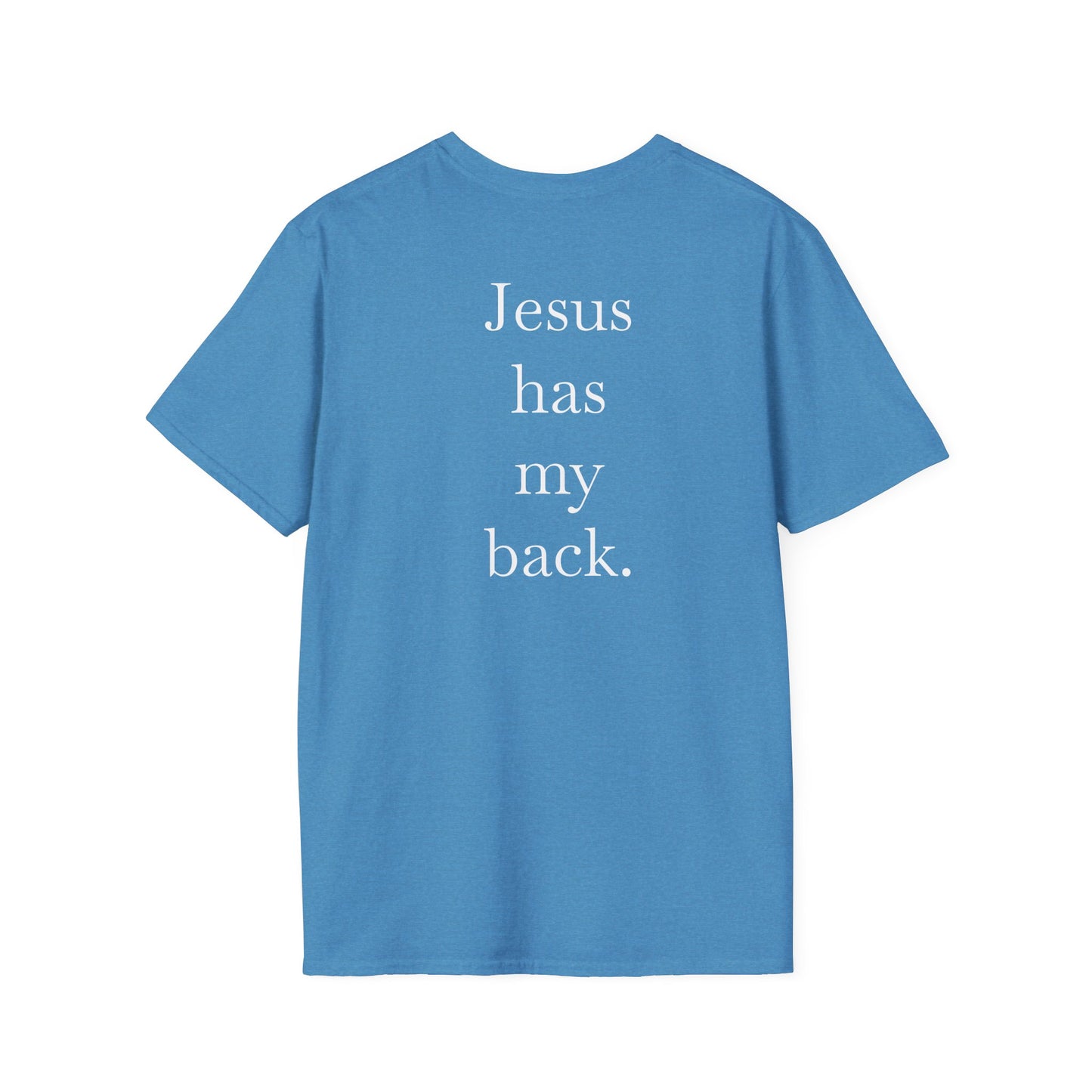 Kingdom Club Unisex Softstyle Cross T-Shirt with Cross & 'Jesus Has My Back' Design