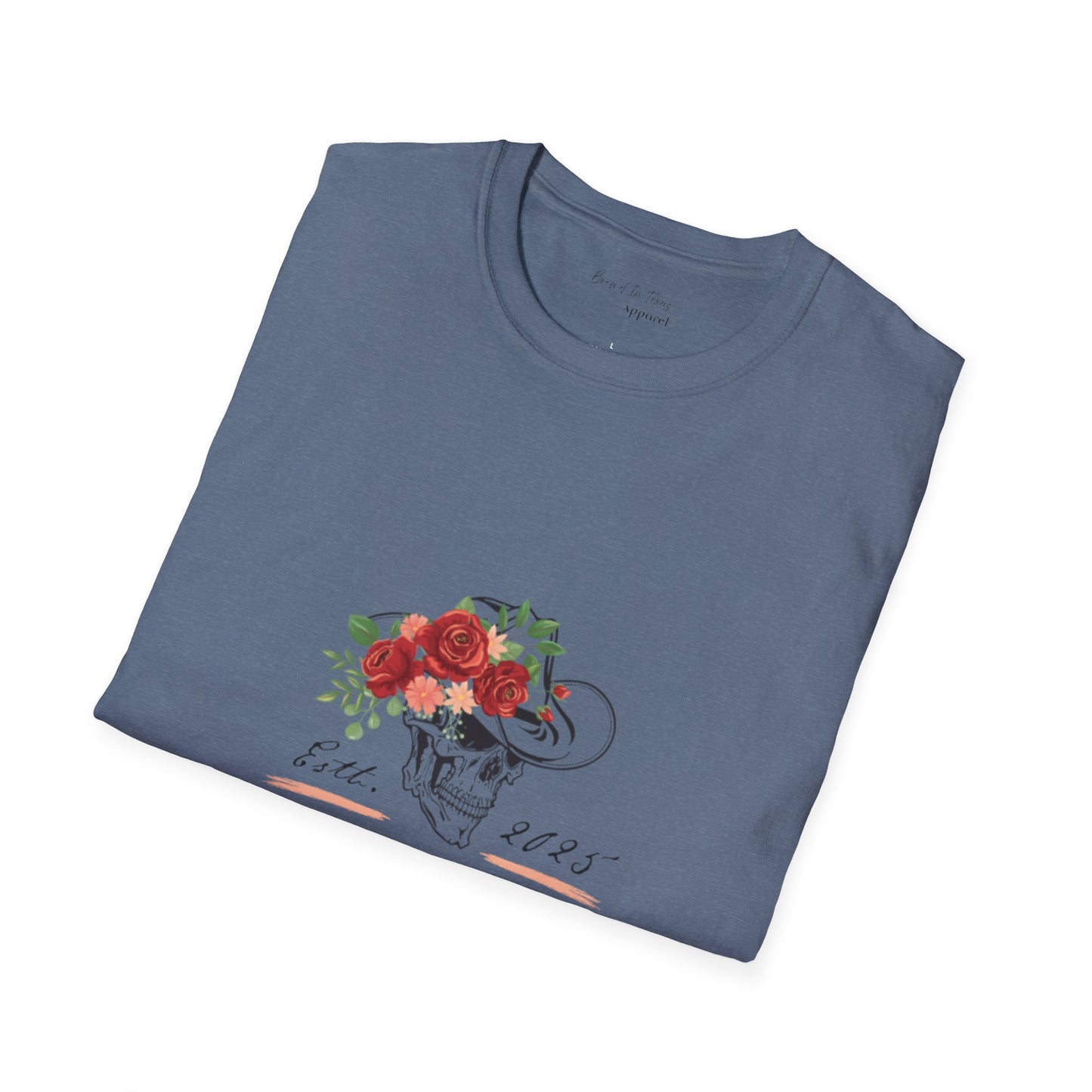 Cowgirl Club Softstyle  Floral Skull Design T-Shirt